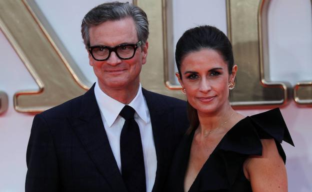 Colin Firth, con su esposa Livia Giuggioli./Reuters