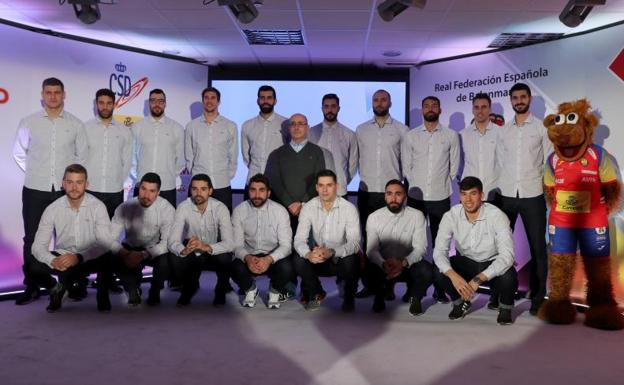 Los jugadores de la selección española, en la sede del CSD. /EFE