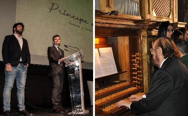 A la izquierda, presentación del documental sobre Manuel Godoy y a la derecha, estreno de la misa escrita por Miguel del Barco.