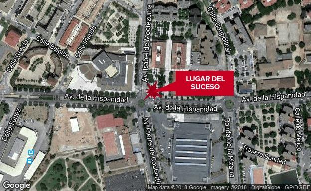 Herido grave tras ser atropellado por un vehículo en la avenida de la Hispanidad de Cáceres