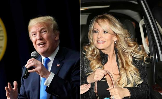 Combo de imágenes de Donald Trump y Stormy Daniels./Afp