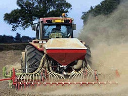 Un tractor abona el campo|HOY/