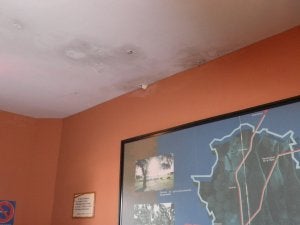 Las goteras de la techumbre del Museo de Alfarería. ::
M.DOMÍNGUEZ/