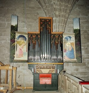 El órgano de la iglesia de Santa María, en Garrovillas, el más antiguo de la Penínsual Ibérica. :: HOY/