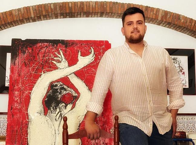 Gaspar Trenado en la sede de la Peña Flamenca «Duende y Pureza» Pepe el Molinero./CEDIDA