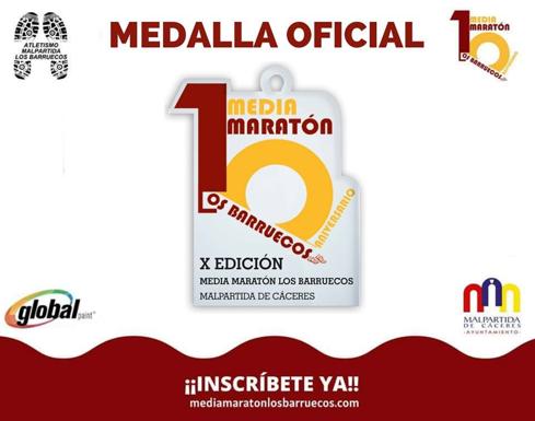 Los corredores que completen la Media Maratón Los Barruecos recibirán una medalla de 'Finisher'