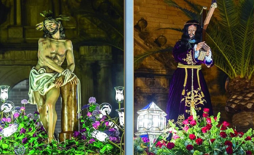 Imágenes de Jesús amarrado a la columna y Jesús Nazareno de Miajadas 