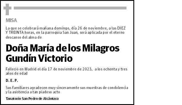 María de los Milagros Gundín Victorio