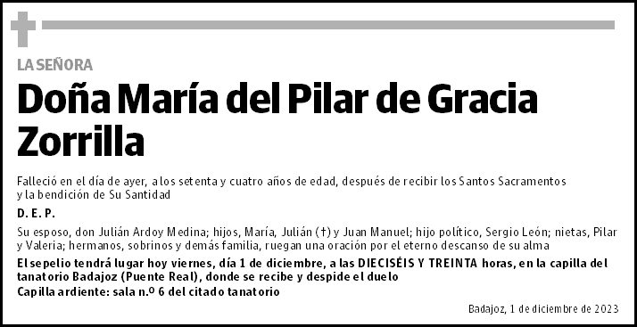 María del Pilar de Gracia Zorrilla