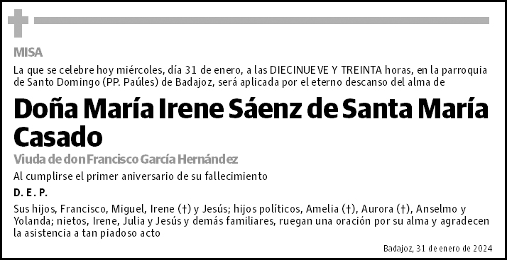 María Irene Sáenz de Santa María Casado