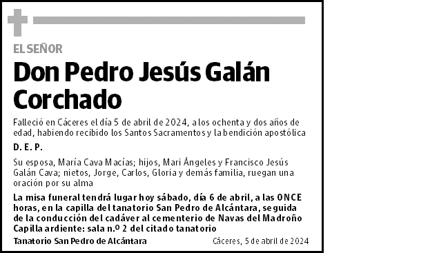 Pedro Jesús Galán Corchado
