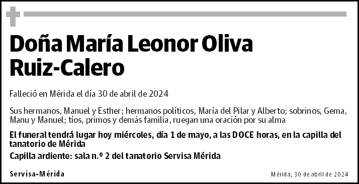 María Leonor Oliva Ruiz-Calero