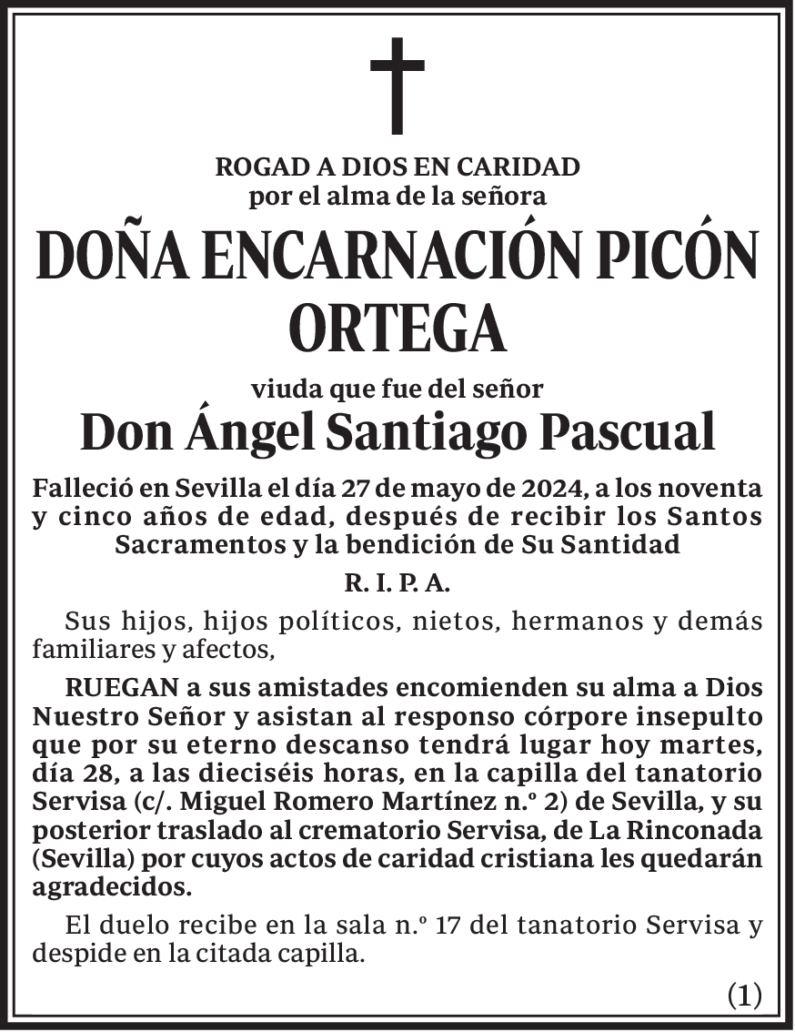 DOÑA ENCARNACIÓN PICÓN ORTEGA