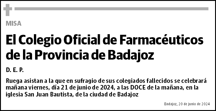 El Colegio Oficial de Farmacéuticos de la Provincia de Badajoz