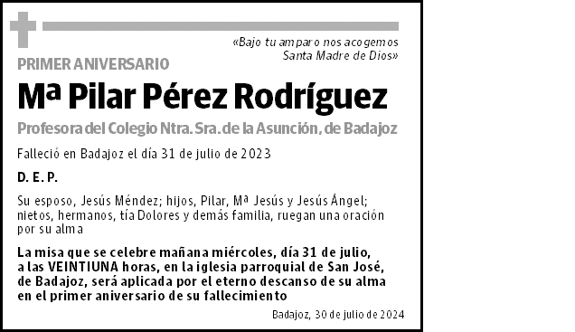 Mª Pilar Pérez Rodríguez
