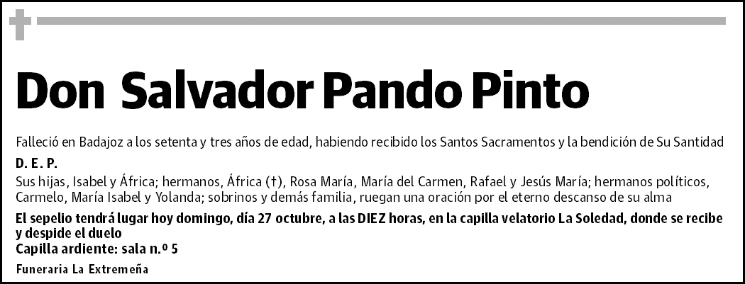 SALVADOR PANDO PINTO