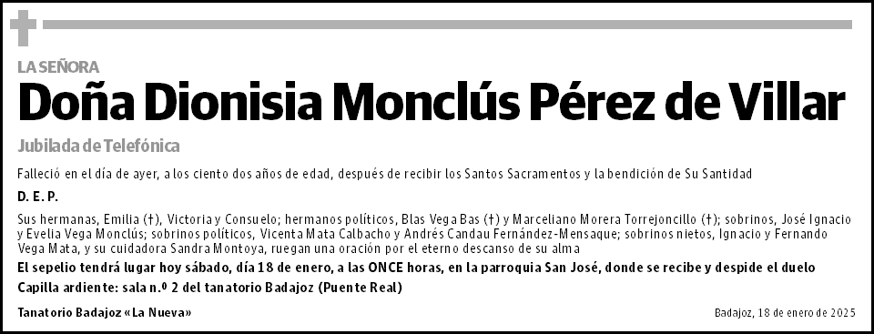 Dionisia Monclús Pérez de Villar