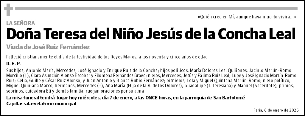 Teresa del Niño Jesús de la Concha Leal