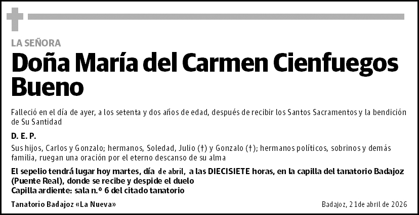 María del Carmen Cienfuegos Bueno
