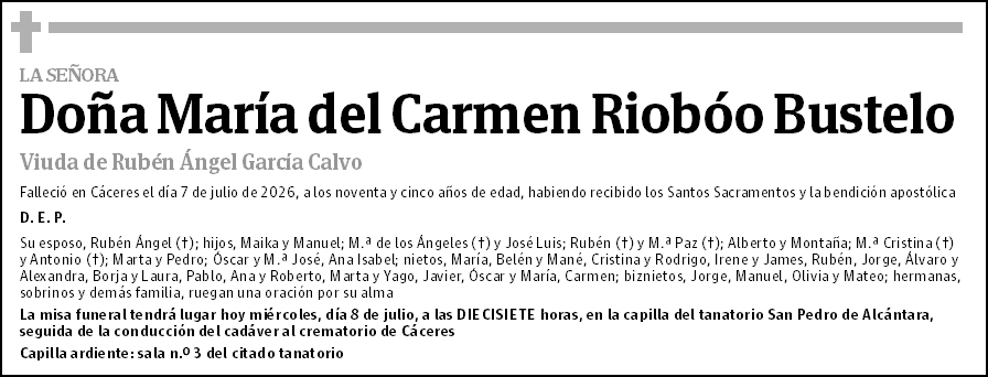 María del Carmen Riobóo Bustelo