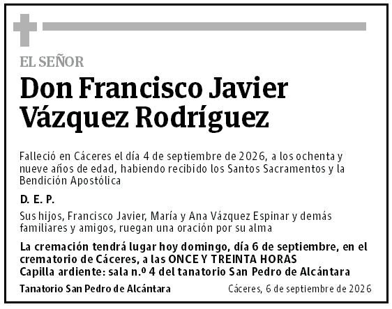 Don Francisco Javier Vázquez Rodríguez