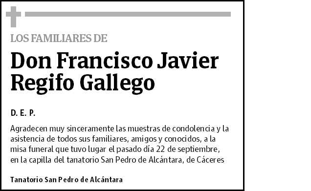 Francisco Javier Regifo Gallego