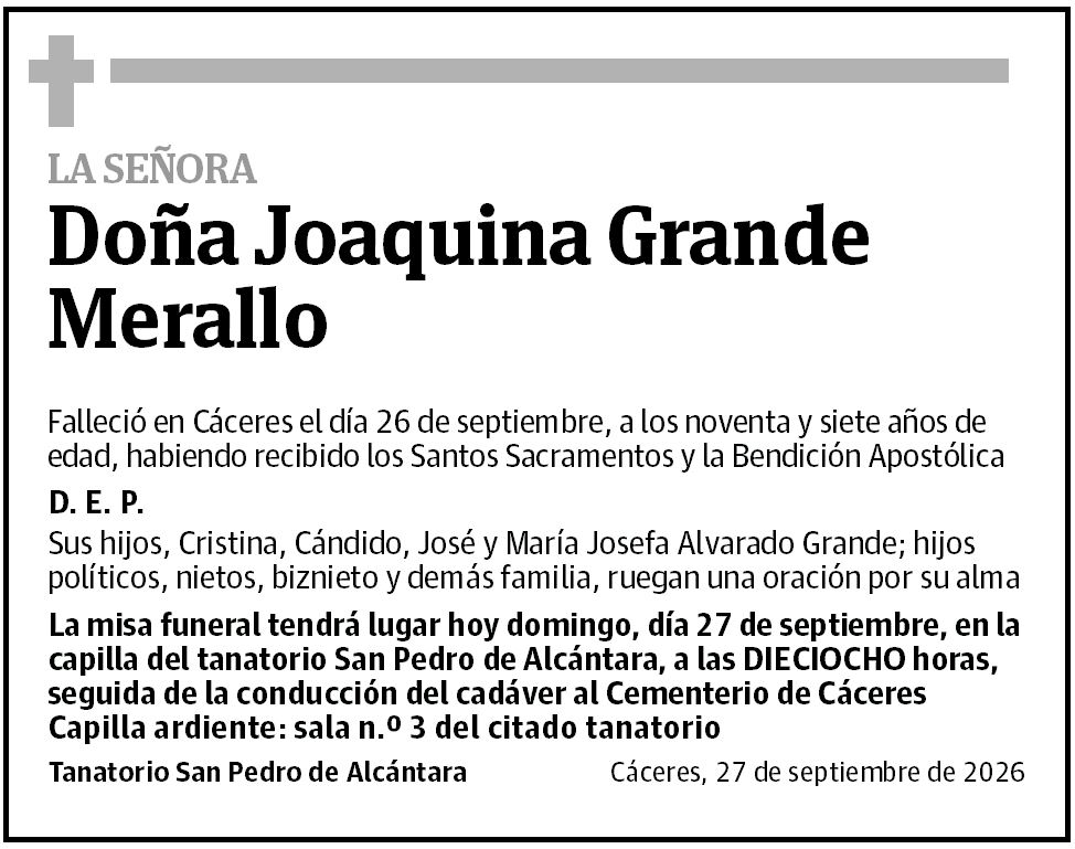 Doña Joaquina Grande Merallo
