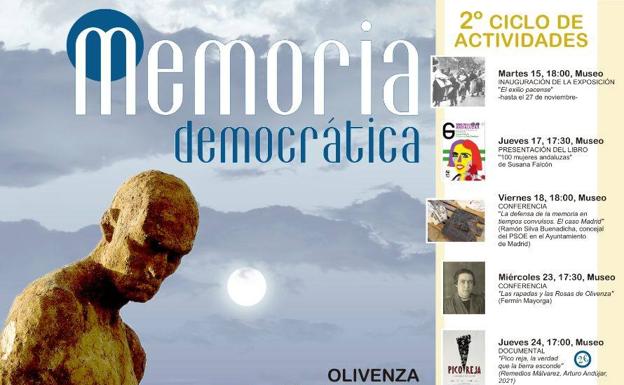 El II Ciclo de Actividades sobre Memoria Democrática se desarrollará entre Mérida y Olivenza