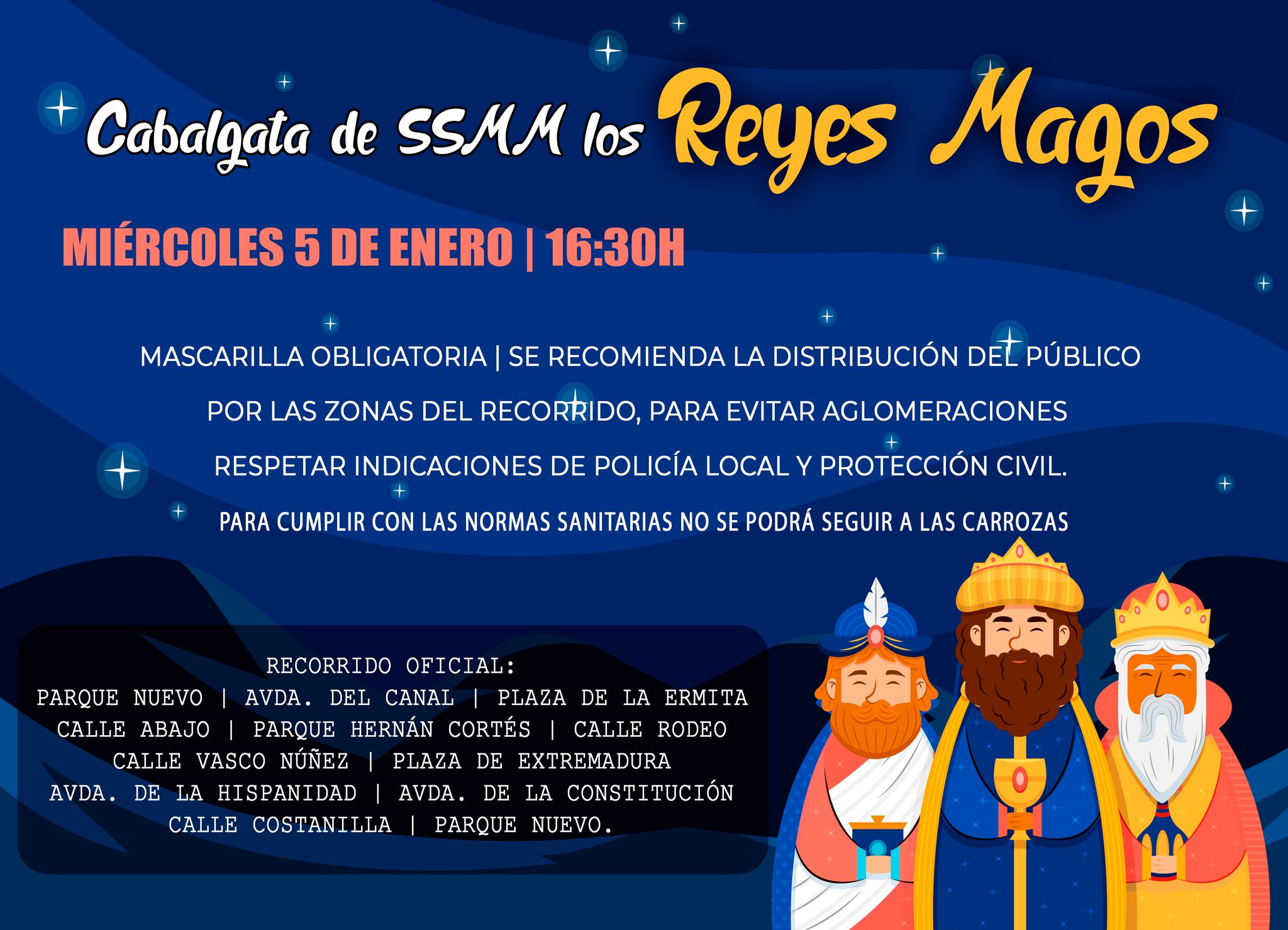 Los Reyes Magos llegarán esta tarde a Quintana
