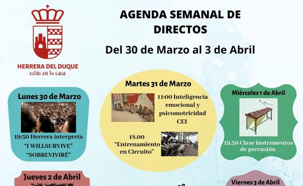 Herrera del Duque presenta su agenda semanal de eventos para afrontar de esta manera la situación de la mejor forma posible