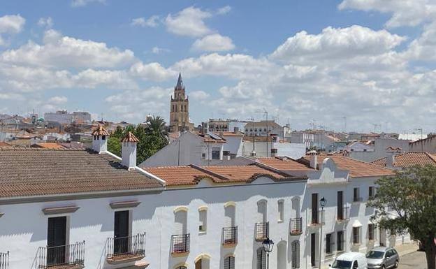 Vista aérea de Villafranca de los Barros. 
