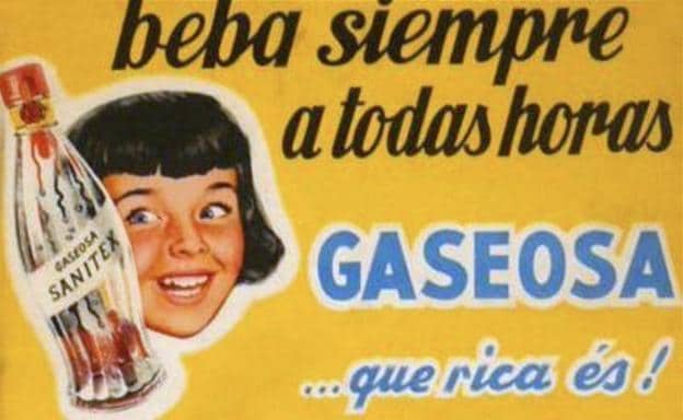 Cartel publicitario de gaseosas Sanitex./