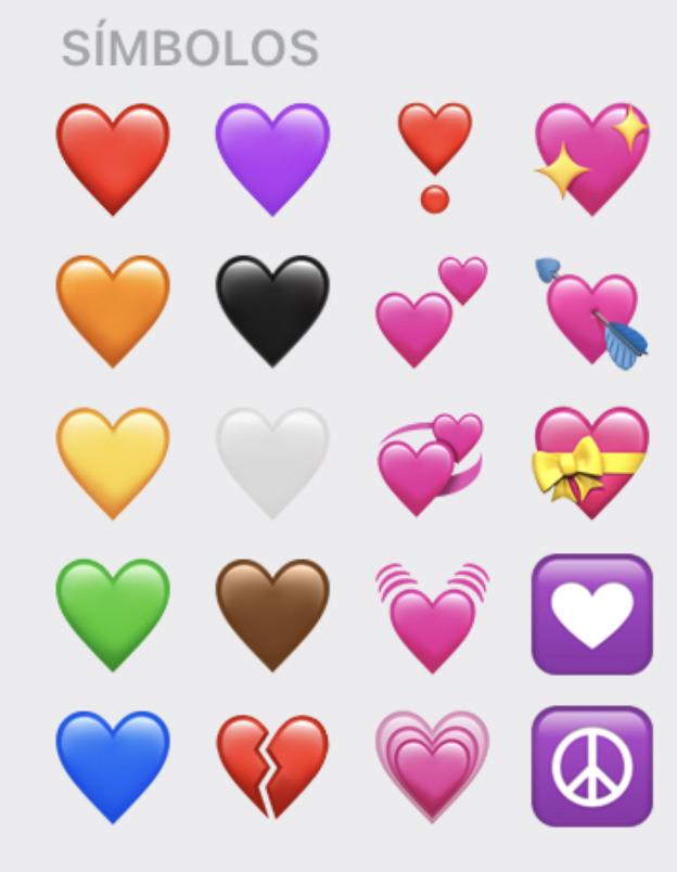 Selección de emoticonos amorosos. / HOY