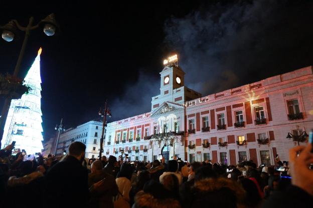 Celebración de la pasada Nochevieja en la Puerta del Sol de Madrid. / EUROPA PRESS