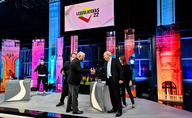 El primer ministro Antonio Costa (PS) con el líder de la oposición Rui Rio (PSD) en un debate televisado/EFE