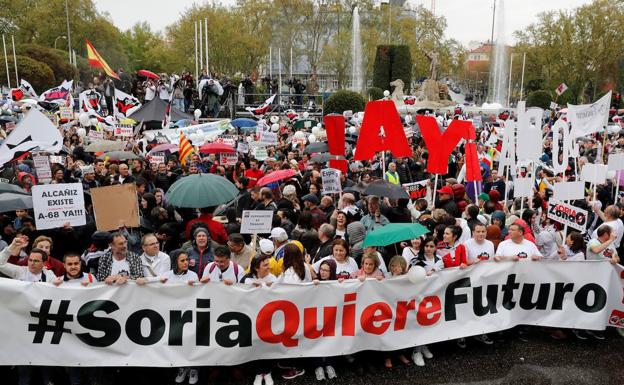 Revuelta ciudadana. Manifestación de distintas plataformas de la 'España vaciada', en Madrid en 2019.