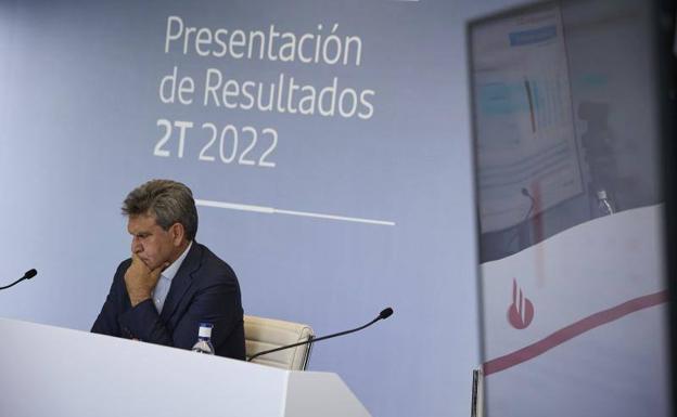 The CEO of Santander, José Antonio Álvarez, this Thursday at the entity's headquarters. 