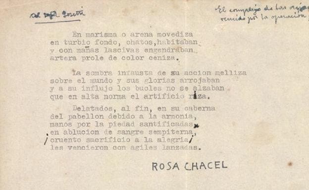 Rosa Chasel's poem 'En marista' is found in the depths of Miyak. 